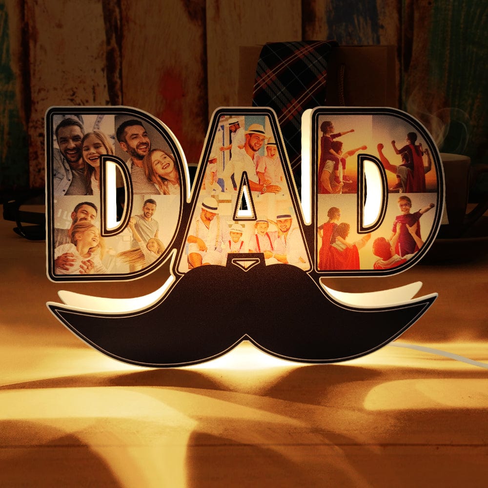 Photo Dad Line Art - Personalized Father Dad Lamp