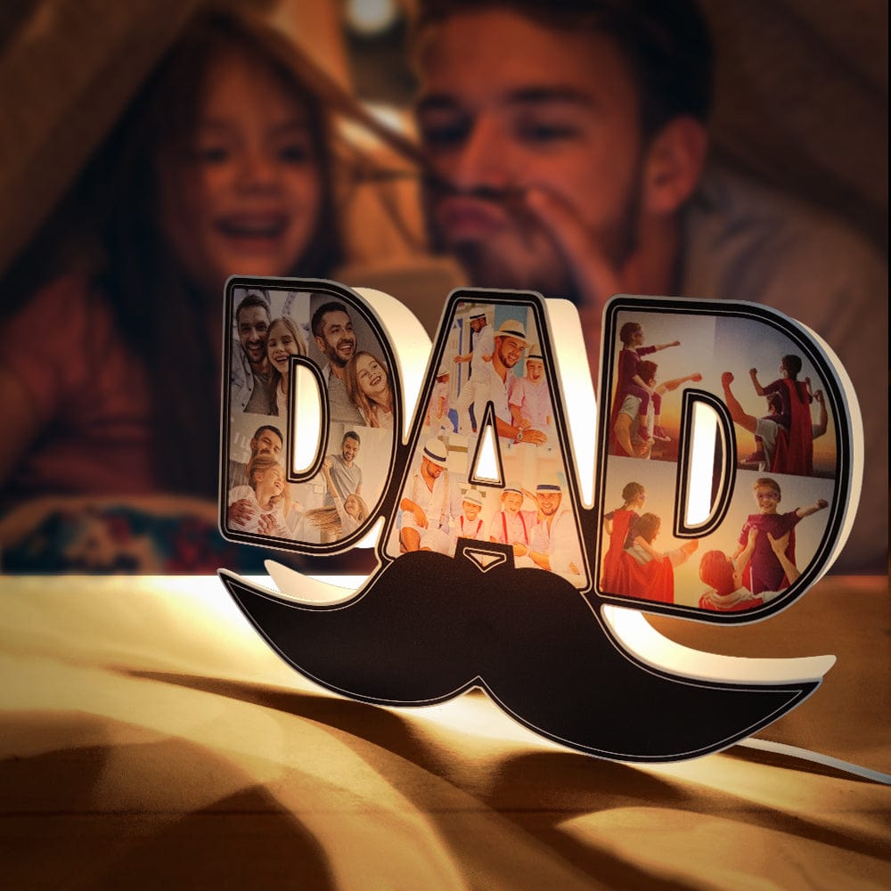 Photo Dad Line Art - Personalized Father Dad Lamp