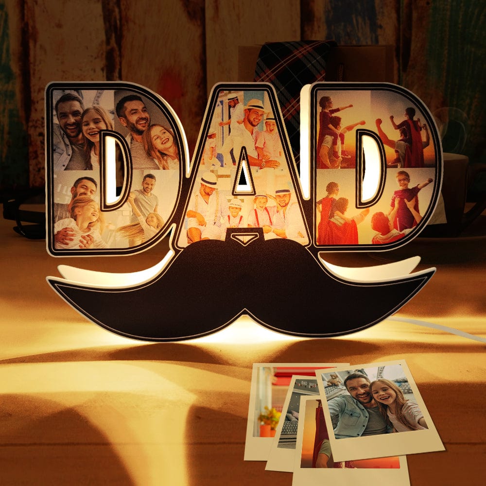 Photo Dad Line Art - Personalized Father Dad Lamp
