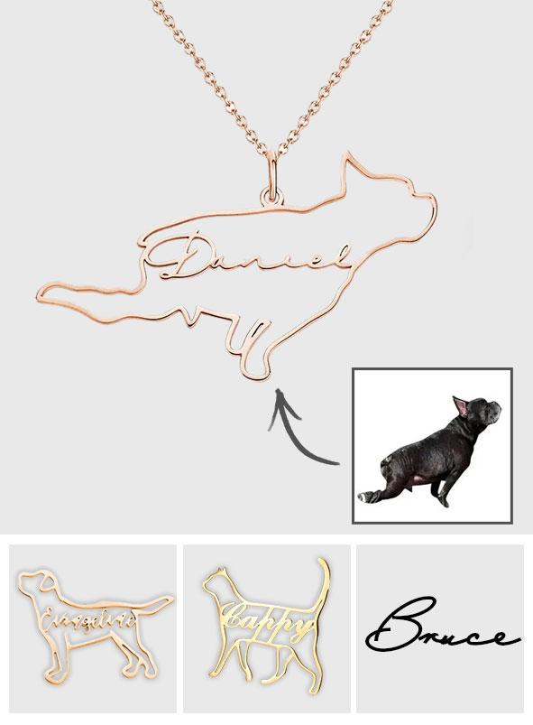 Personalized Dog Silhouette Outline Picture Charm