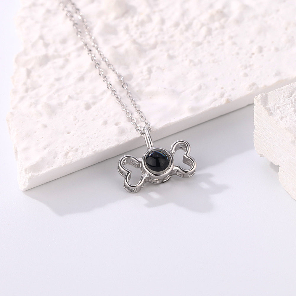 Personalized Dog Cute Puppy Bone Projection Necklace