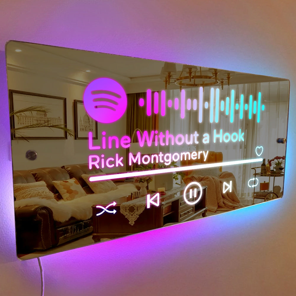 Scannable Spotify Code Songs - Personalized Scannable Spotify Code Neon Light Mirror