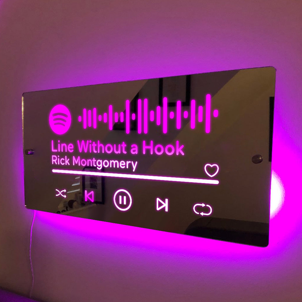Scannable Spotify Code Songs - Personalized Scannable Spotify Code Neon Light Mirror