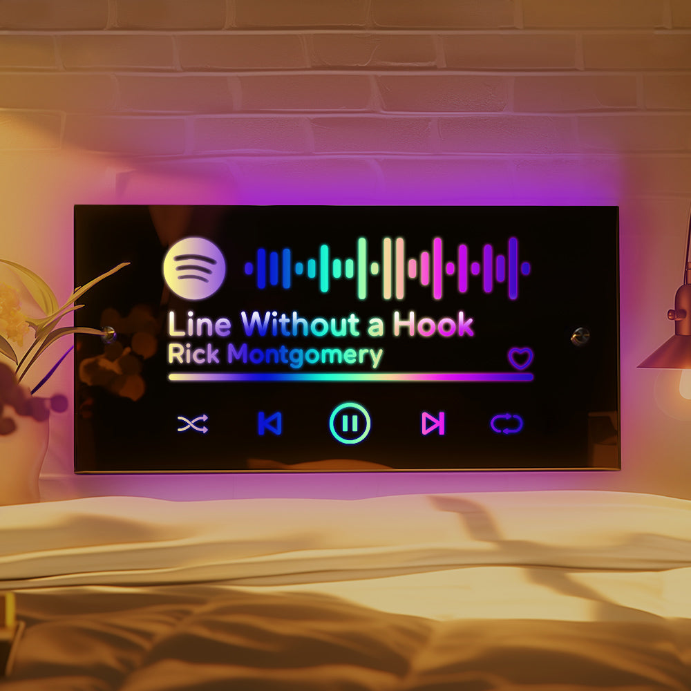 Scannable Spotify Code Songs - Personalized Scannable Spotify Code Neon Light Mirror
