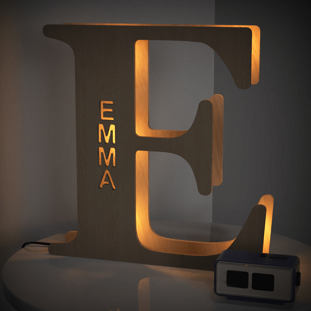 Wooden Letter - Personalized Any Letter With Name Lamp