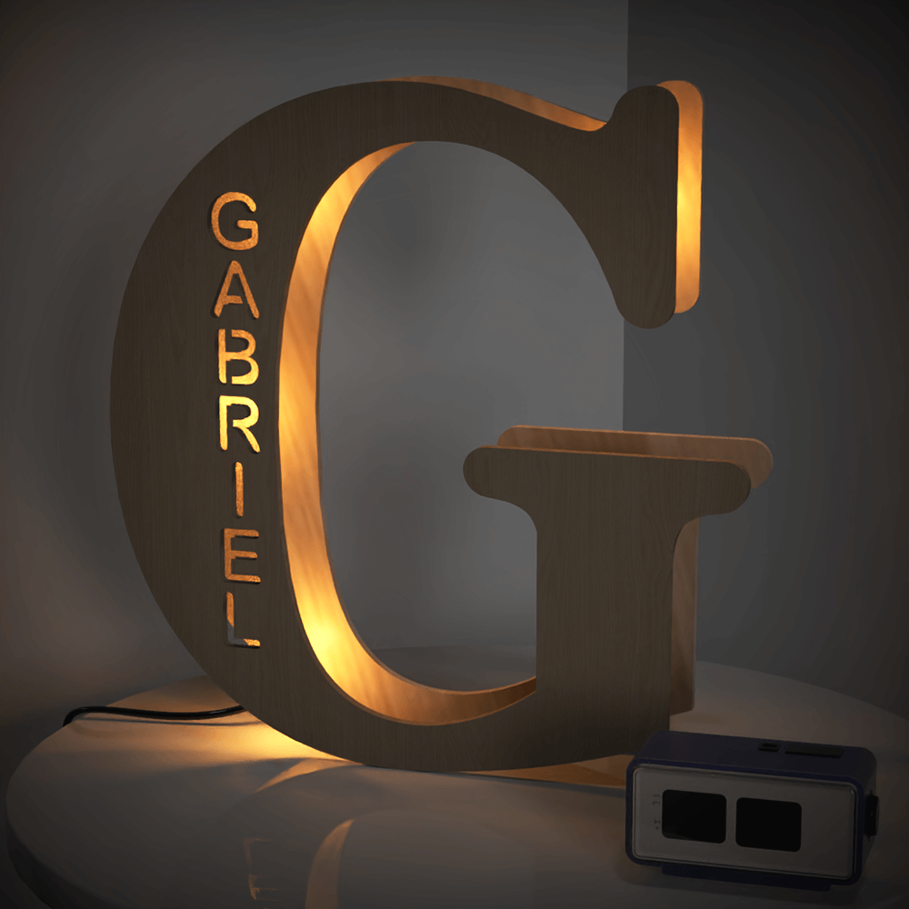 Wooden Letter - Personalized Any Letter With Name Lamp