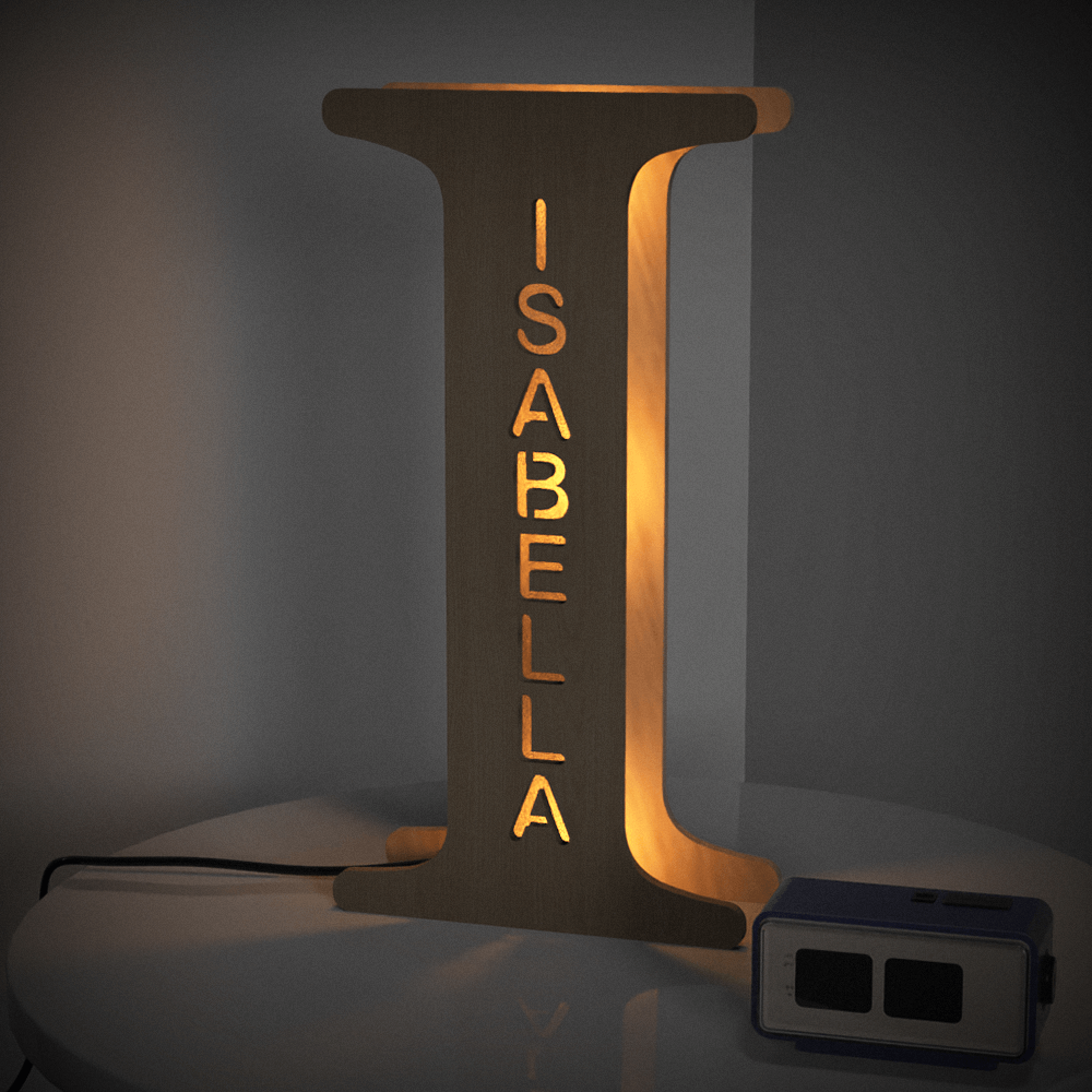 Wooden Letter - Personalized Any Letter With Name Lamp