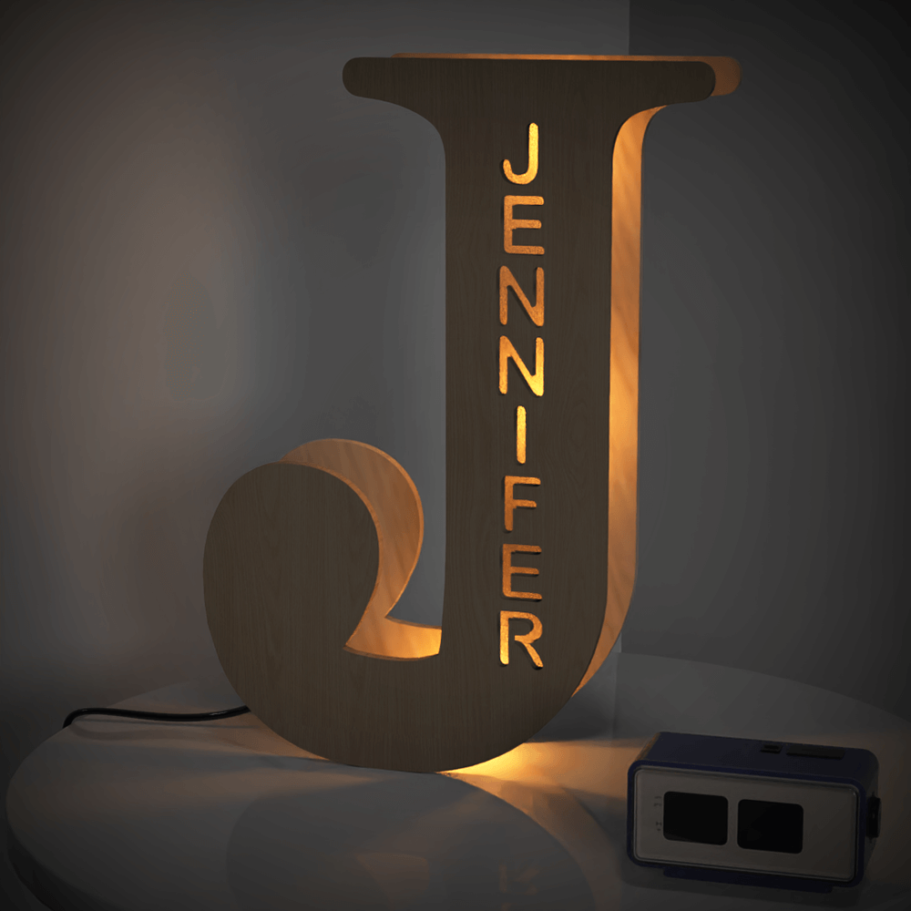 Wooden Letter - Personalized Any Letter With Name Lamp