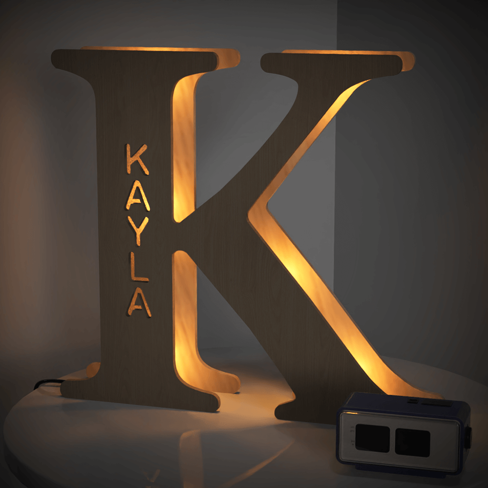 Wooden Letter - Personalized Any Letter With Name Lamp