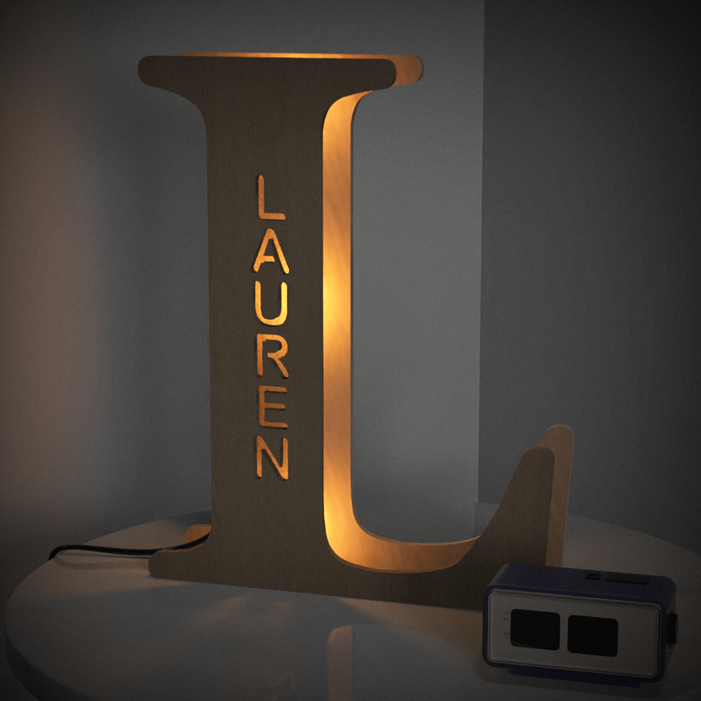 Wooden Letter - Personalized Any Letter With Name Lamp