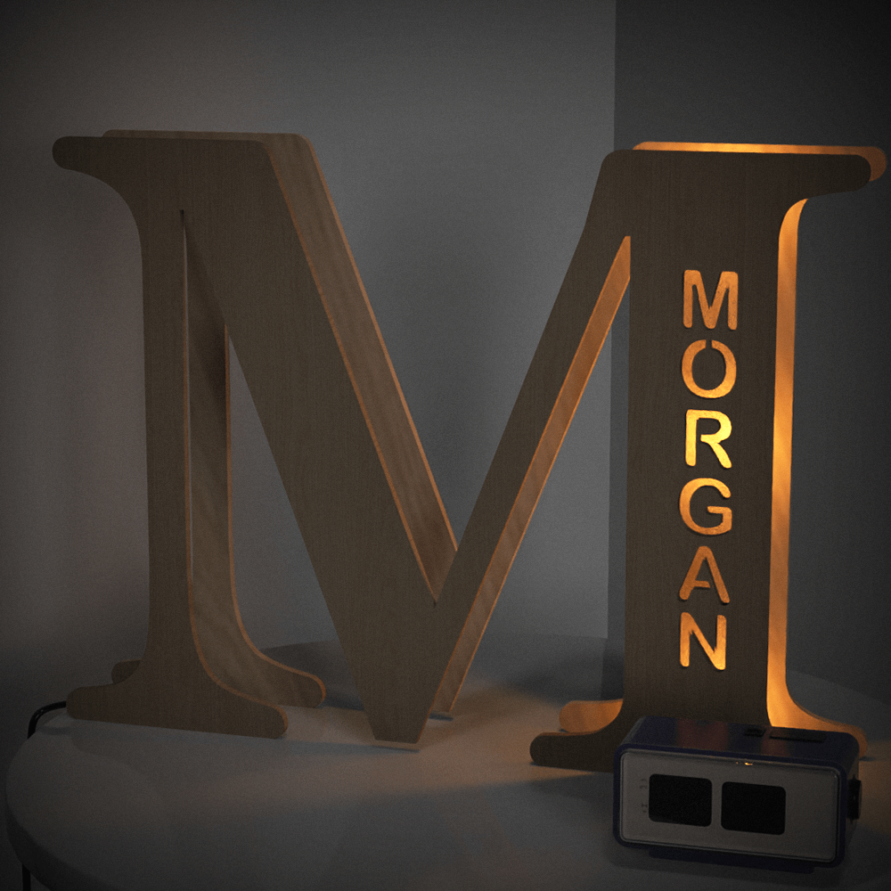 Wooden Letter - Personalized Any Letter With Name Lamp