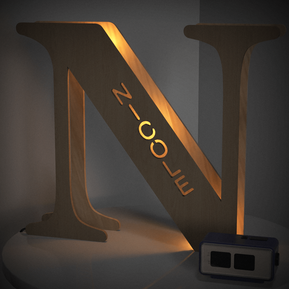 Wooden Letter - Personalized Any Letter With Name Lamp