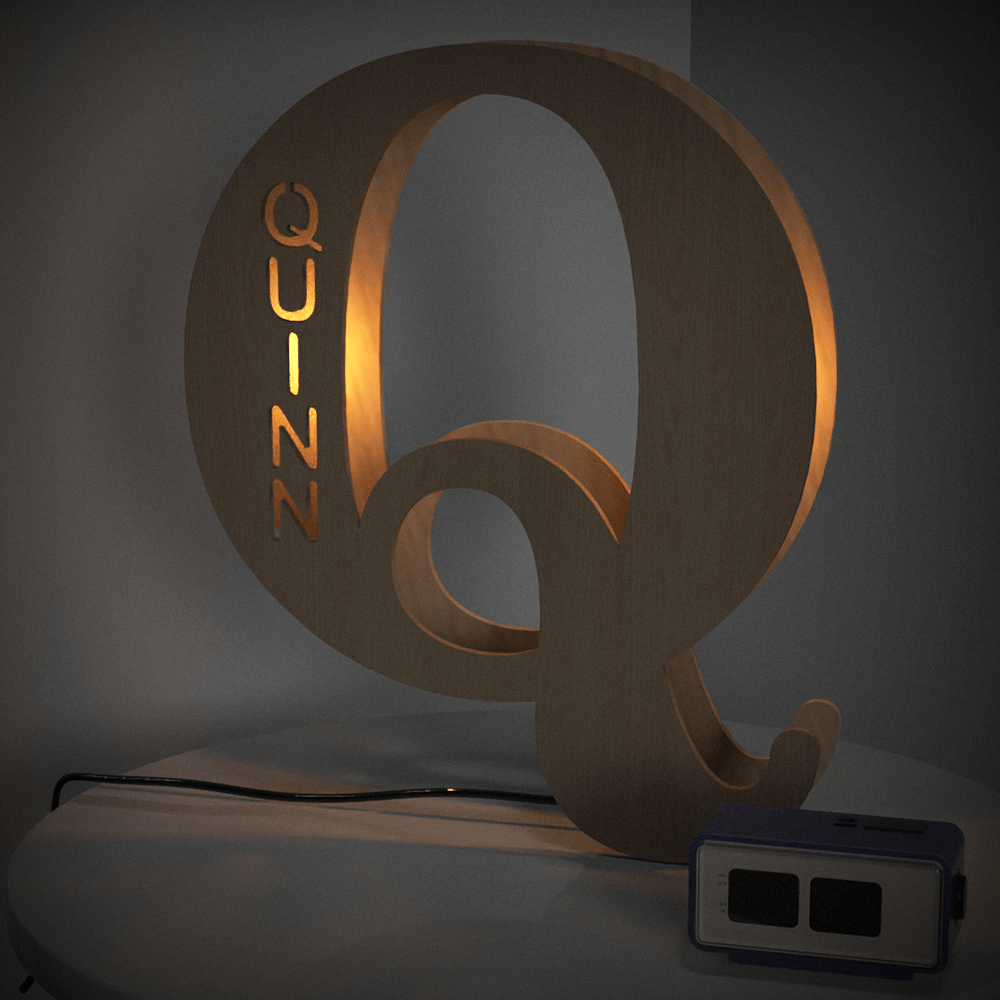 Wooden Letter - Personalized Any Letter With Name Lamp