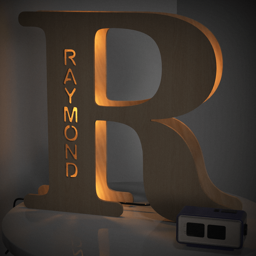 Wooden Letter - Personalized Any Letter With Name Lamp
