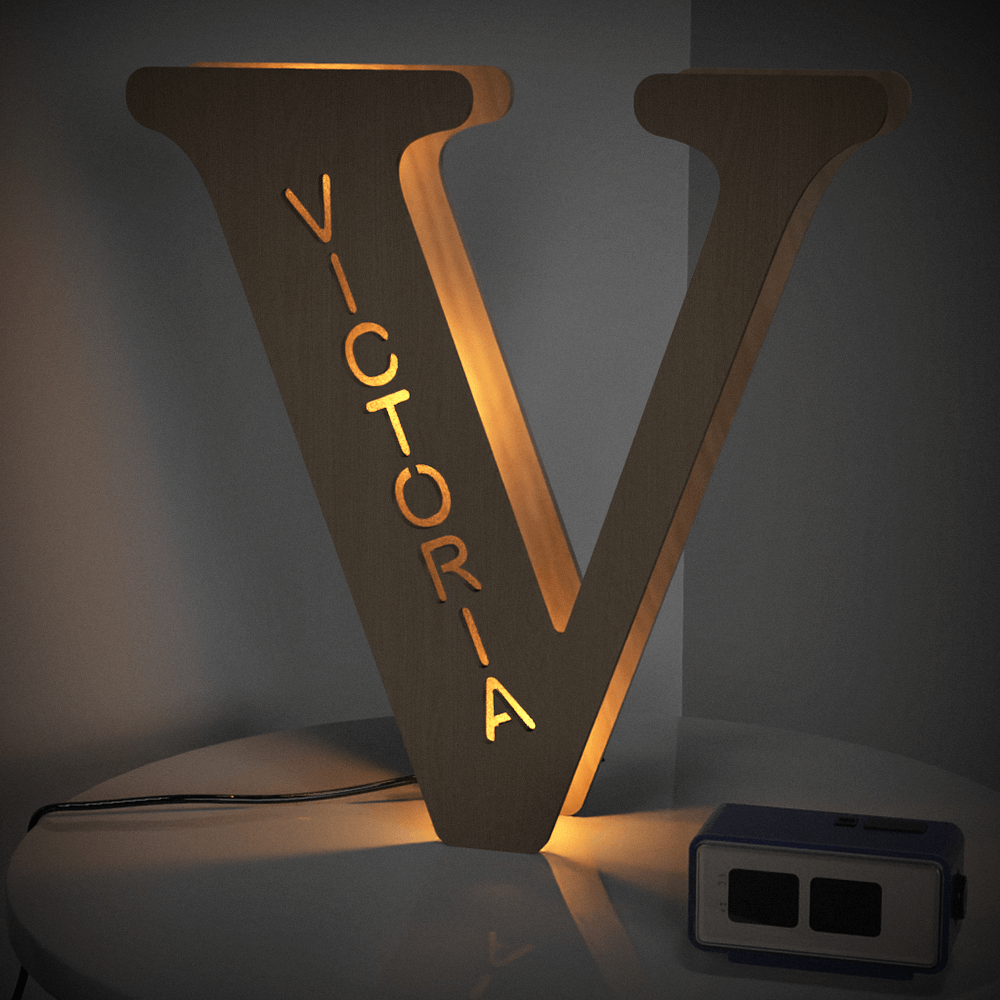 Wooden Letter - Personalized Any Letter With Name Lamp