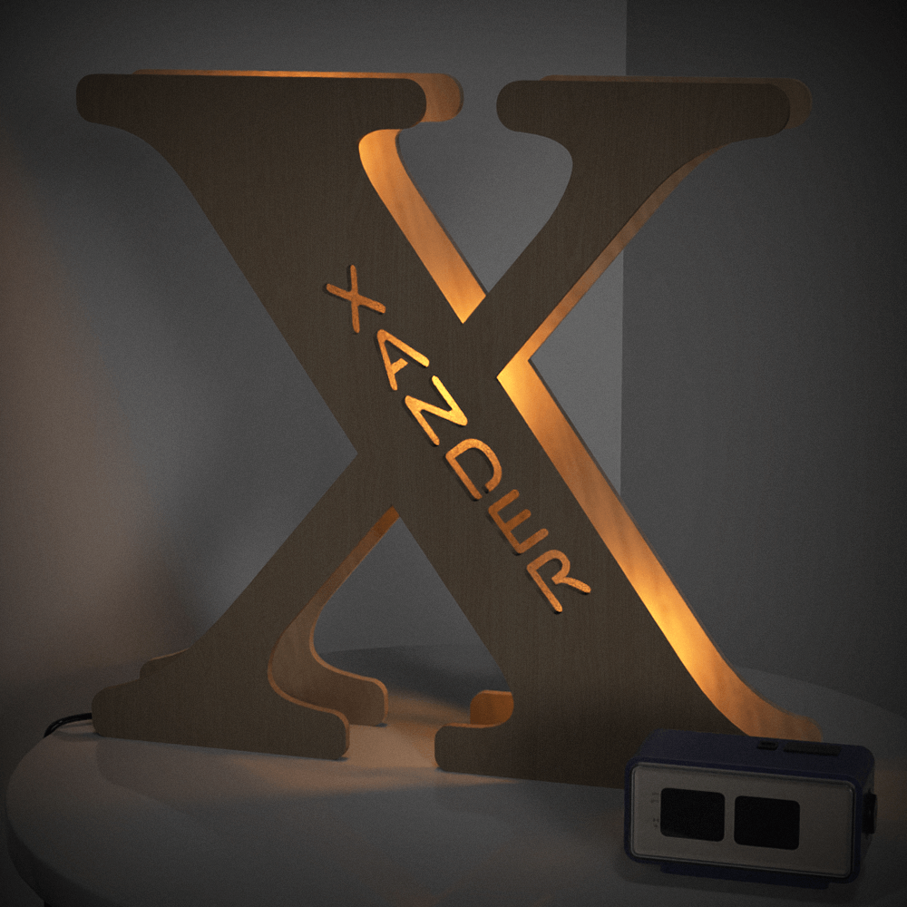 Wooden Letter - Personalized Any Letter With Name Lamp