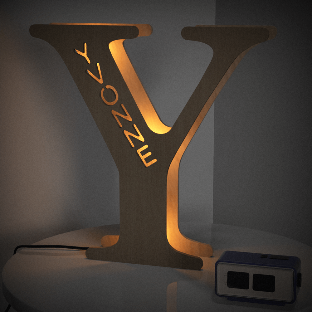 Wooden Letter - Personalized Any Letter With Name Lamp