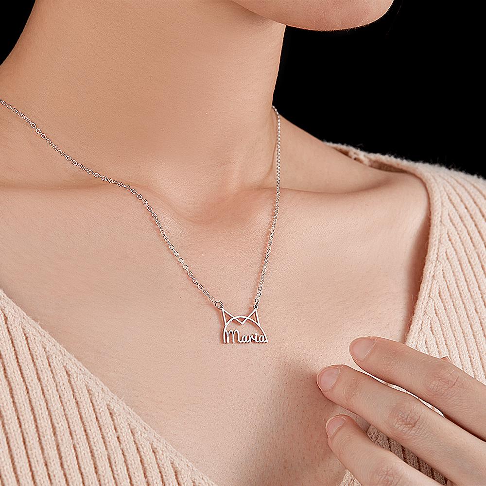 Personalized Cat Pet Name Necklace