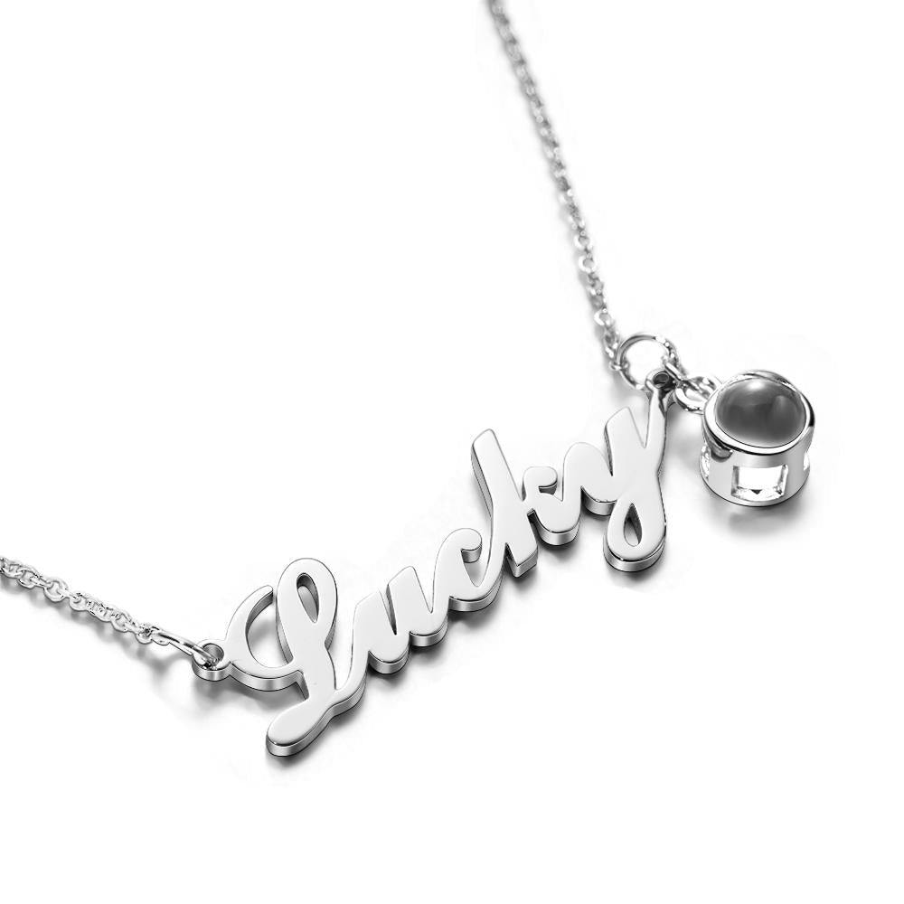Personalized Signature Lucky Name Projection Charm - gift for who lost a loved one