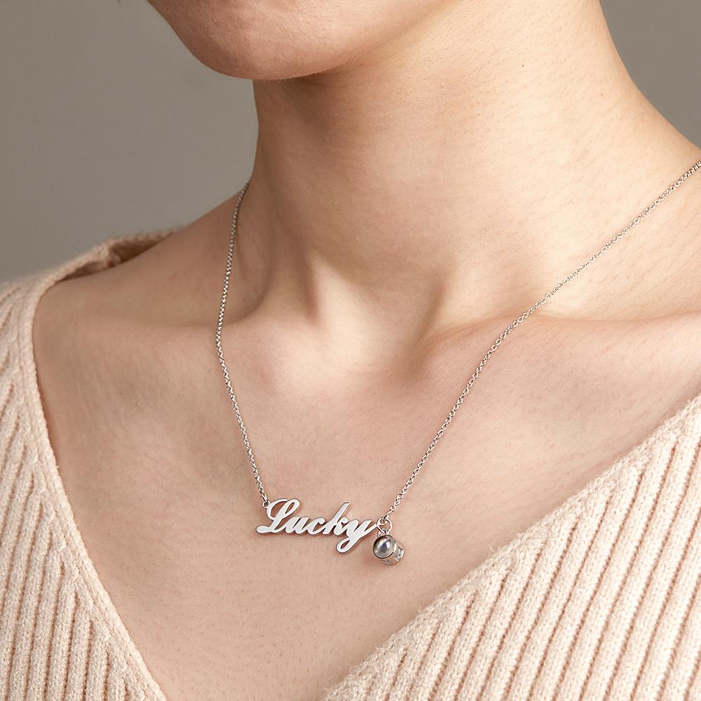 Personalized Signature Lucky Name Projection Charm - gift for who lost a loved one