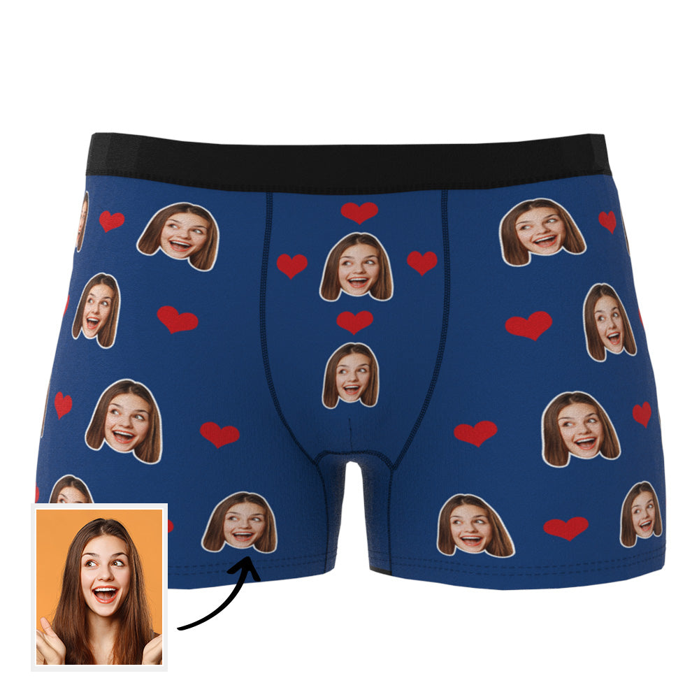 Custom Wife Or Girlfriend Face Boxers - Personalized Couple Men's boxer briefs