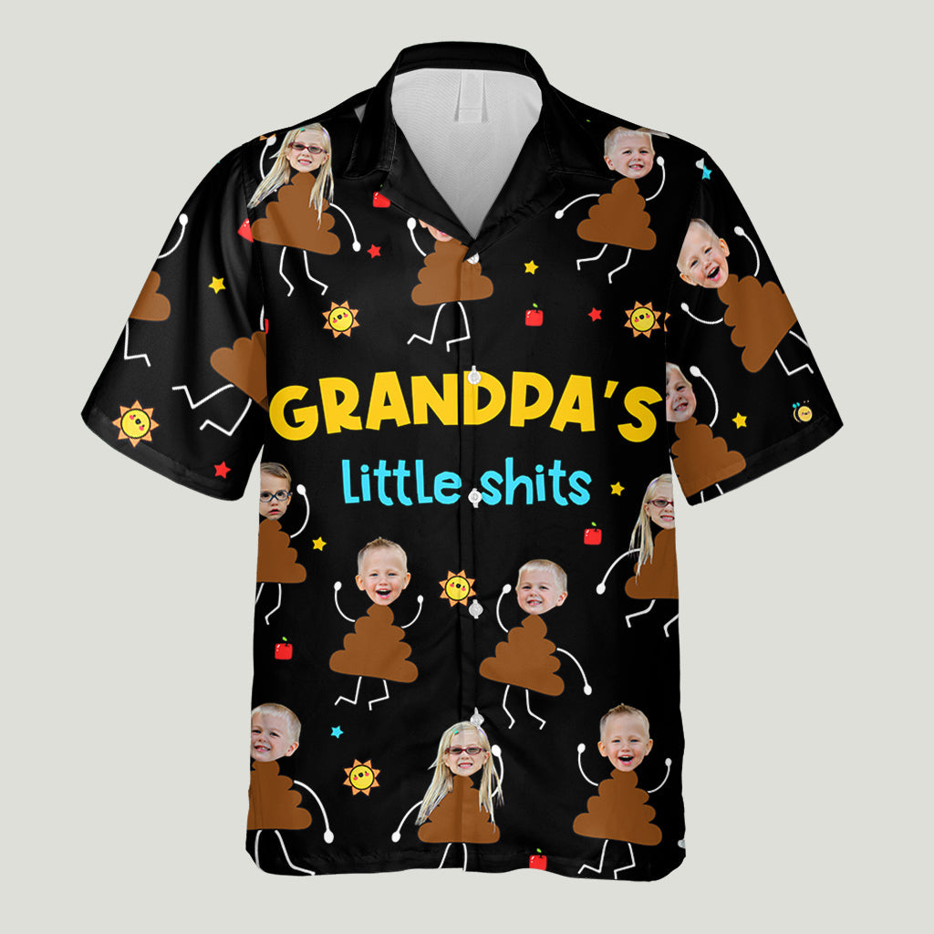 Grandpa's Little Shit - Personalized Grandpa Hawaiian Shirt