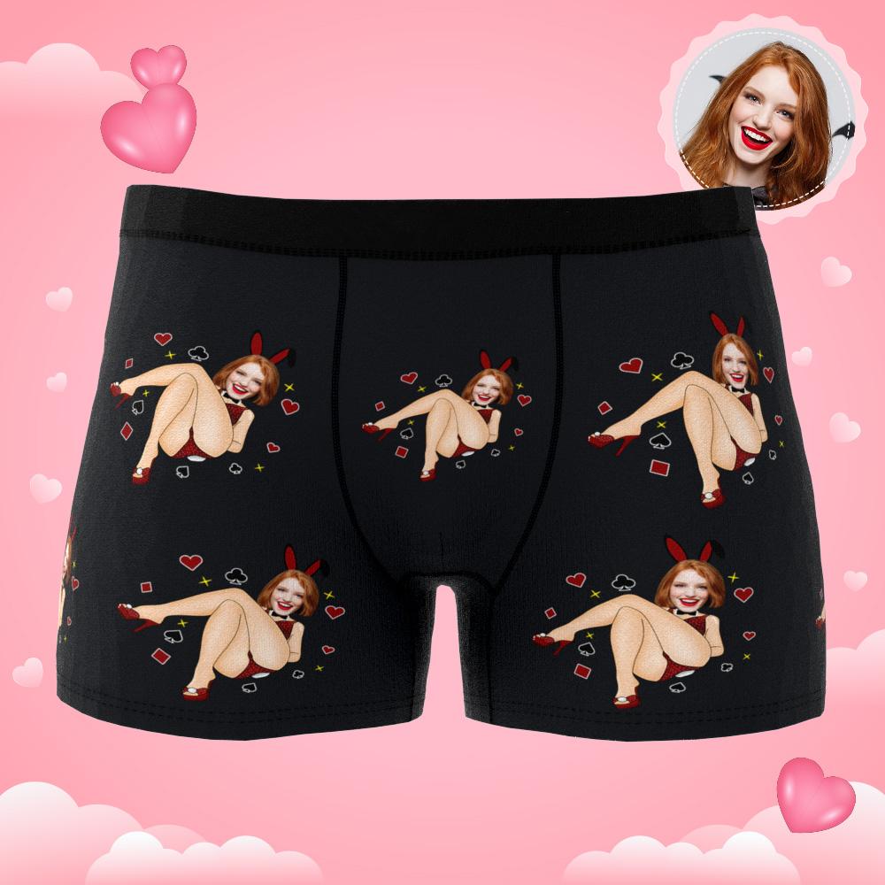 Custom Wife Or Girlfriend Face Boxers AR View - Personalized Couple Men's boxer briefs
