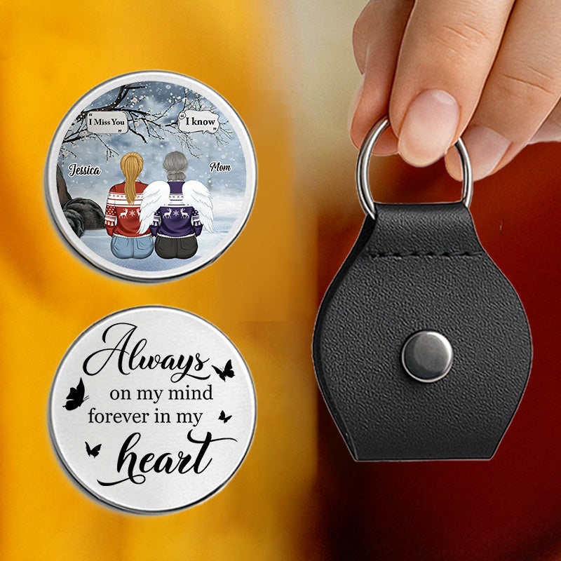 Pocket Hug Keepsake, Stainless Steel, Customizable Mother & Daughter Art, Always on My Mind, Unique Gift for Mom or Daughter