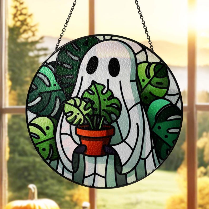 Halloween Ghost Window Hanging Suncatcher Ornament Halloween Window Hanging Suncatcher Ornament 0924