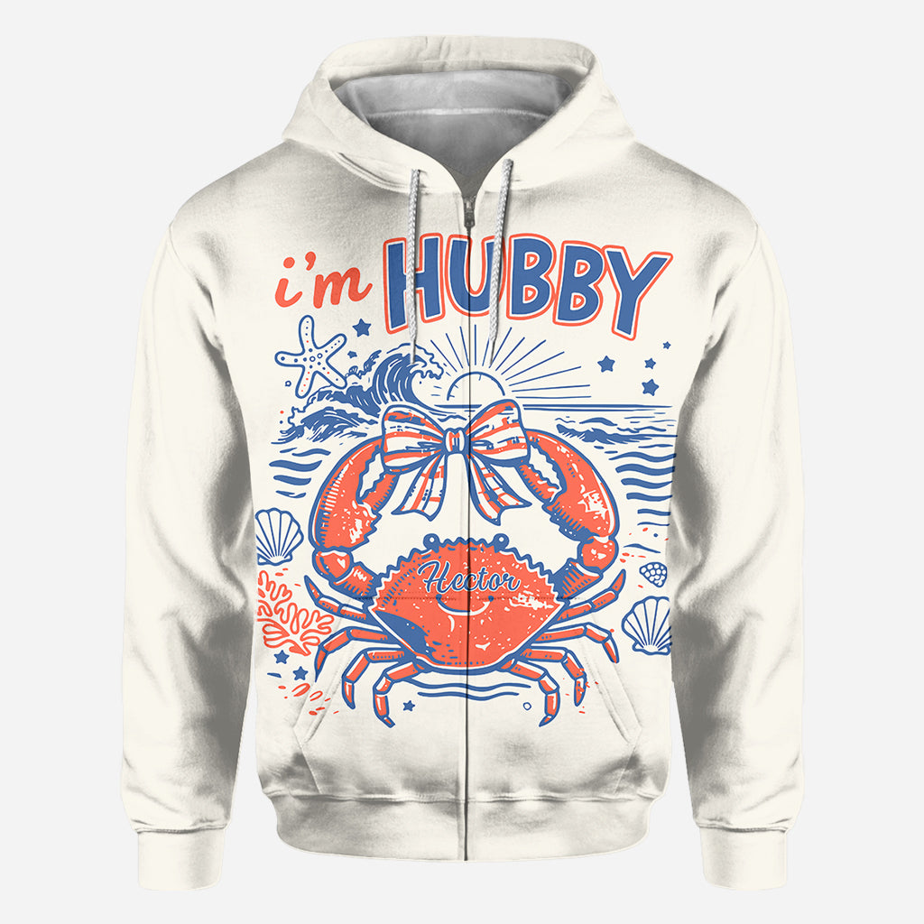 If Crabby Please Return To Hubby - Personalized Couple All Over Shirt