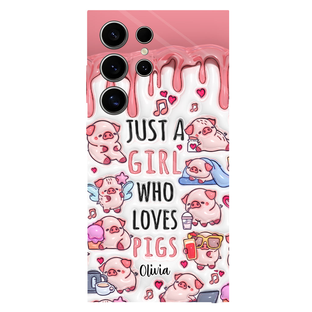 Just A Girl Who Loves Pigs - Personalized Pig Lover Full Print Phone Case