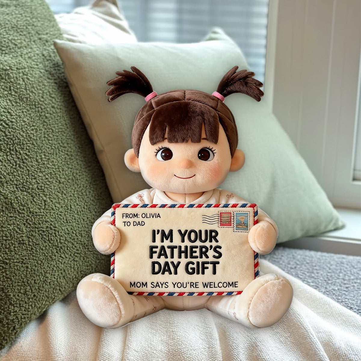 Funny Letter For Dad - Personalized Father Premium Faux Fur Pillow