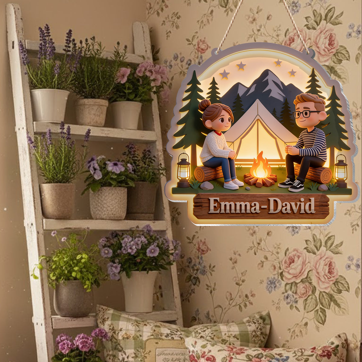 Camping Partners For Life - Personalized Camping LED Light Acrylic Sign