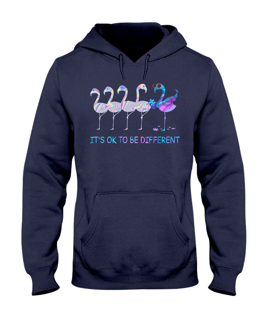 Flamingo It's Okay To Be Different - Autism Awareness T-shirt and Hoodie 0520