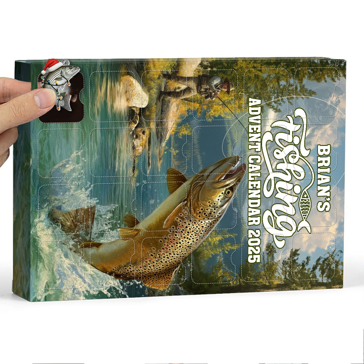 Fishing Advent Calendar 2025 - Personalized Fishing Advent Calendar With Ornaments