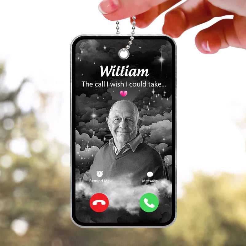 "The Call I Wish I Could Take – Personalized Car Visor Clip for Memorial, Thoughtful Gift"