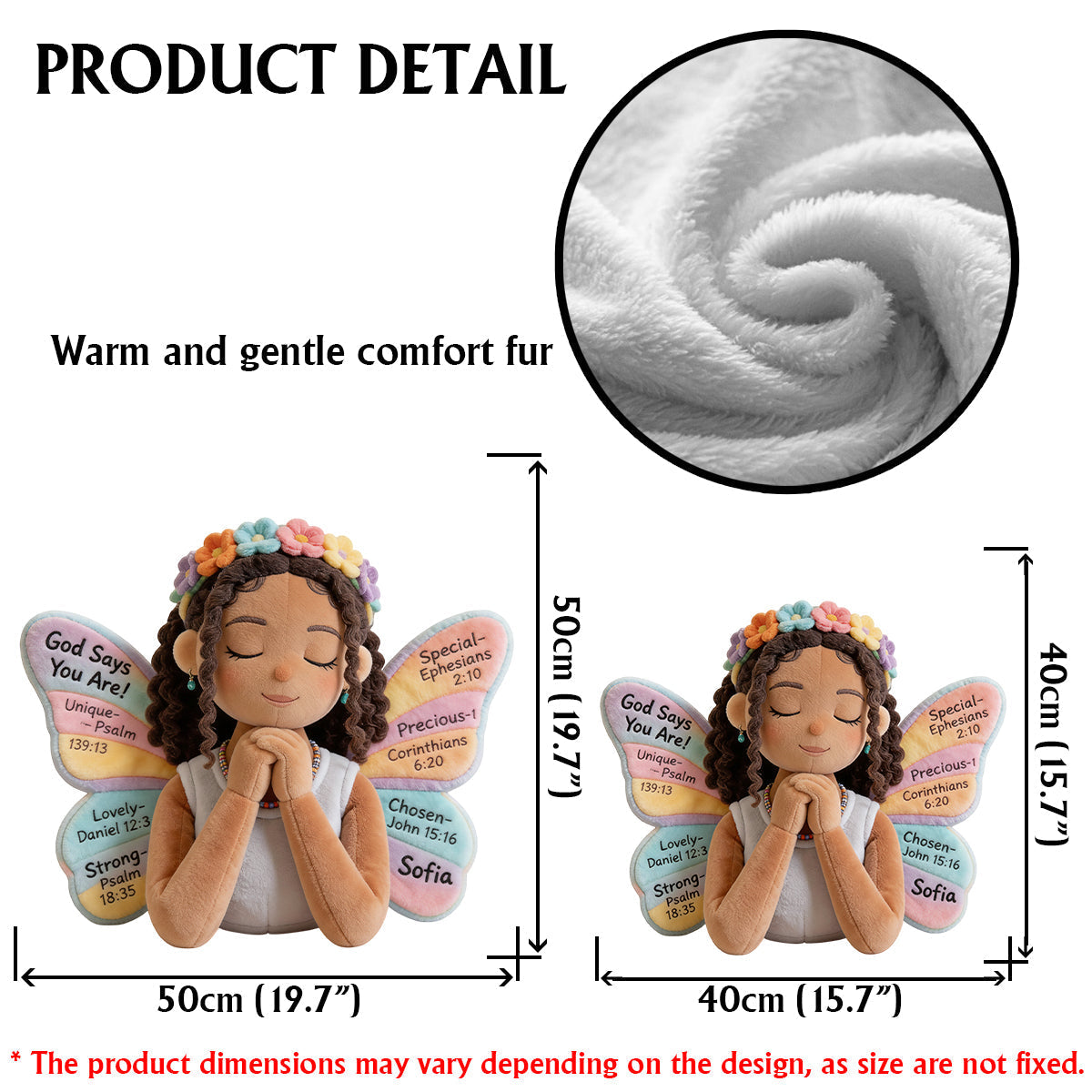 God Says You Are - Personalized African American Faux Fur Shaped Pillow