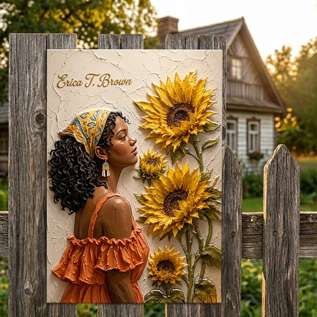 Any Flower Unique Gift - Personalized Self Love 3D Printed Cut Metal Sign