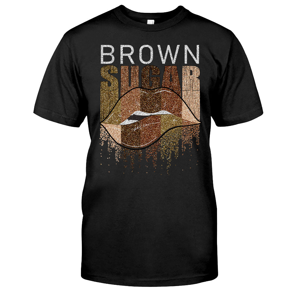 Brown Sugar - African American T-shirt and Hoodie With Faux Glitter Print 1121
