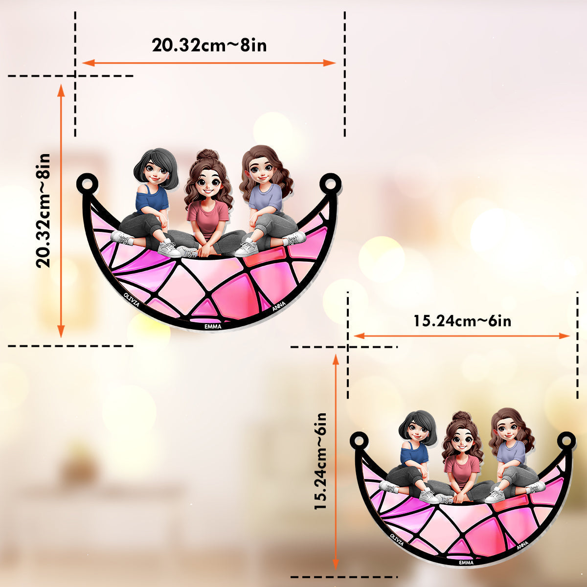 I'll Be There For You - Personalized Bestie Window Hanging Suncatcher Ornament