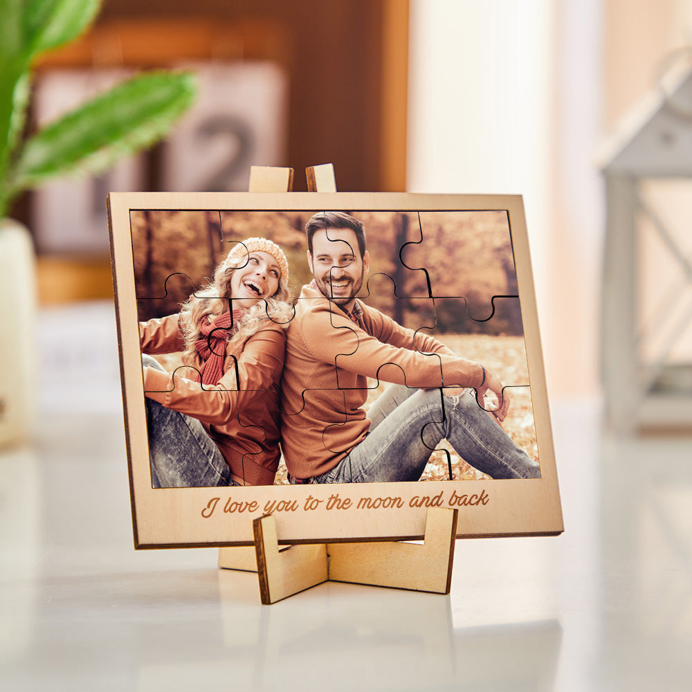 Any Photos - Personalized Couple Image Puzzle Photo Frame