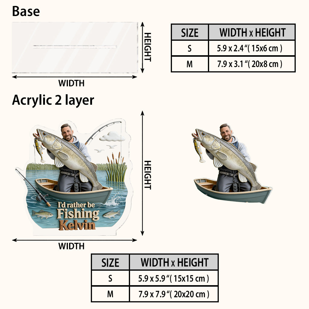 Fishing Is My Therapy - Personalized Fishing 2-Layer Acrylic Freestanding