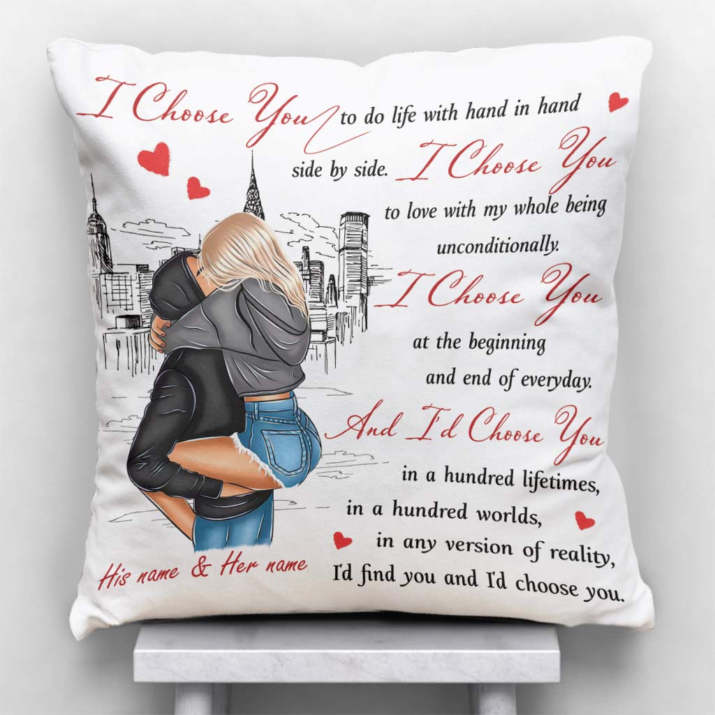 I Choose You - Personalized Couple Throw Pillow