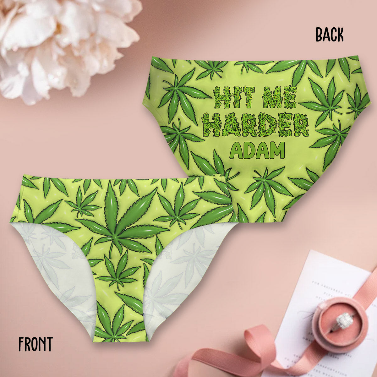 Hit Me Harder - Personalized Weed Women's Briefs