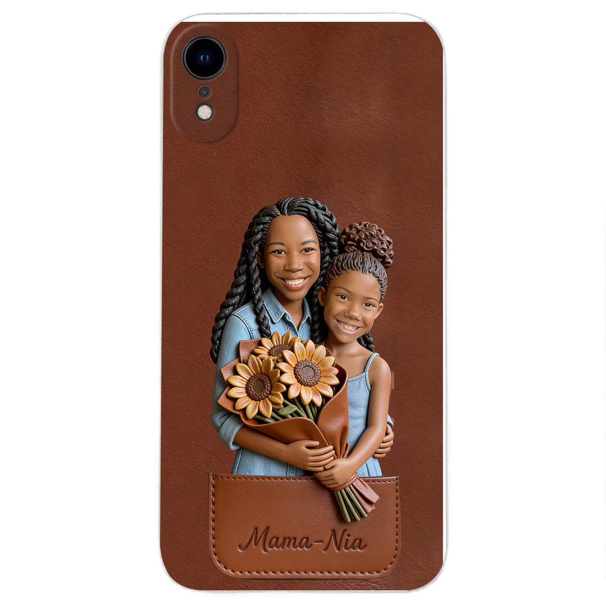 I Love You - Personalized Mother 3D Embossed Leather Phone Case