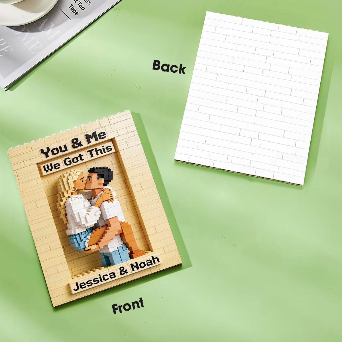 Custom Any Photo - Personalized Couple One-sided Vertical Rectangle Building Brick Blocks