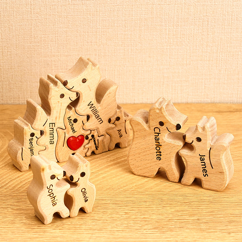 Fox Family - Personalized Family Wooden Puzzle