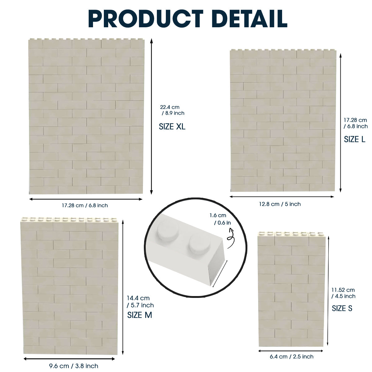 Custom Any Photo - Personalized Couple One-sided Vertical Rectangle Building Brick Blocks
