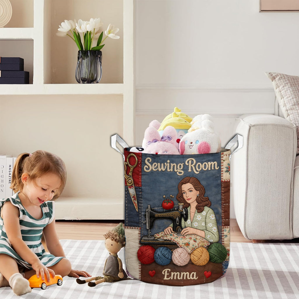 Custom Any Photo Perfect Basket For Sewing Lovers - Personalized Sewing Storage Basket