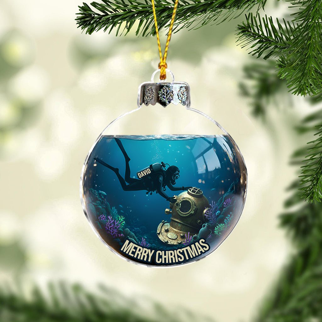 Diving Home For Christmas - Personalized Scuba Diving Ornament